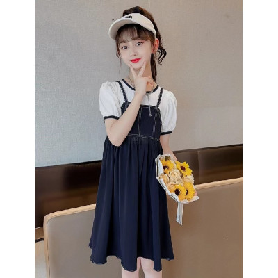 Dress girls pasta strap straight line CHN 38 (030611) - dress anak perempuan (ONLY 5PCS)